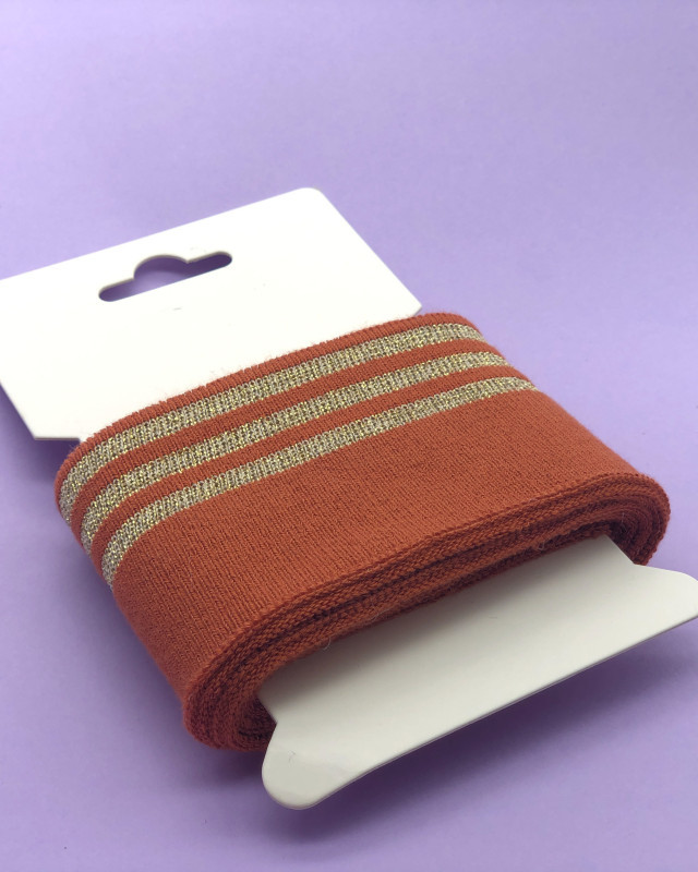 Bande Bord Côte Lurex Cannelle Or - Maison Klem